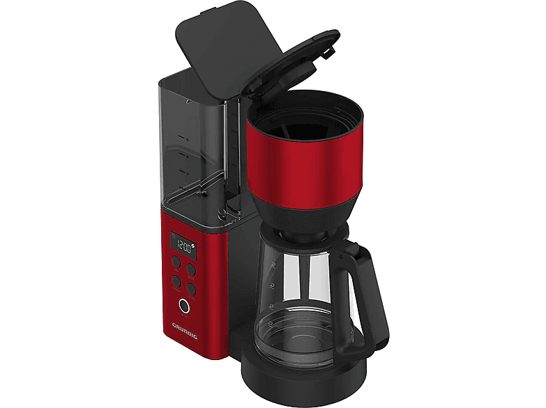 GRUNDIG KM 8440 Kaffeemaschine mit Zeitschaltuhr (Timer) Rot