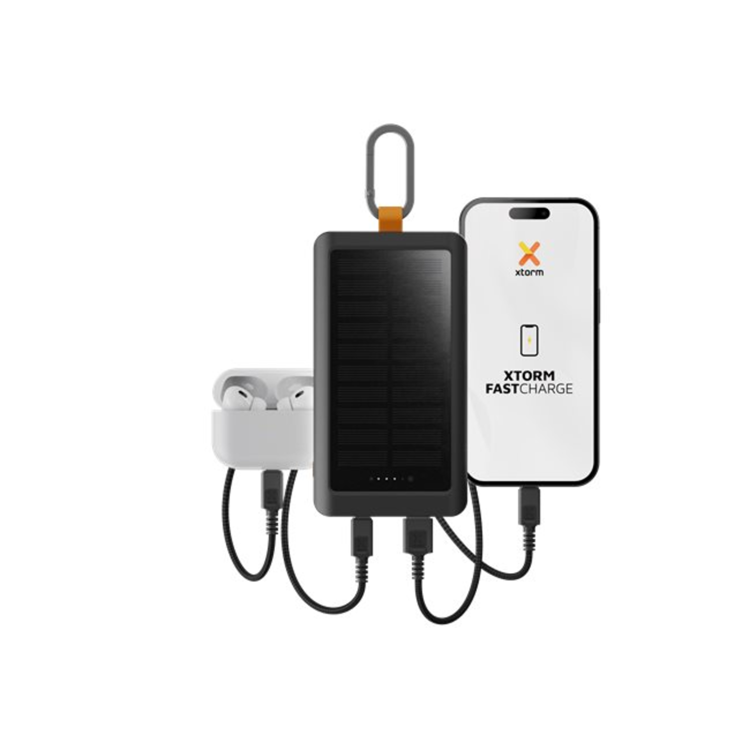 XTORM Xtorm 15W Go2 Solar Powerbank 10.000 mAh + Light - Charcoal Noir - XG2S101