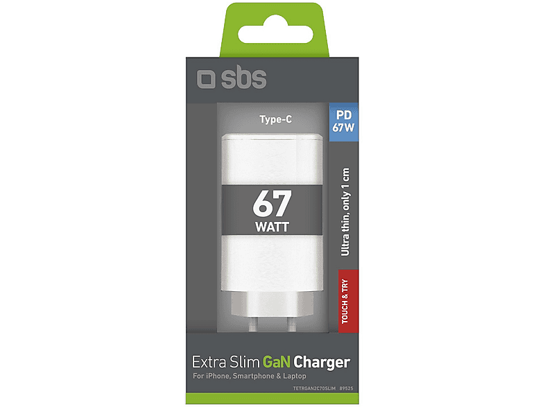 SBS GaN PD 67W 2zUSB-C Extra Slim – zdjęcie 2