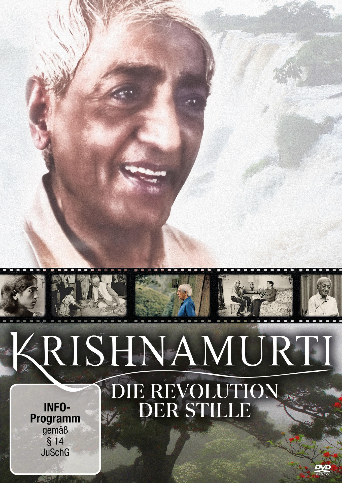 DVD-Cover: Mann mit grauem Haar lächelt. Text: Krishnamurti, Die Revolution Der Stille.