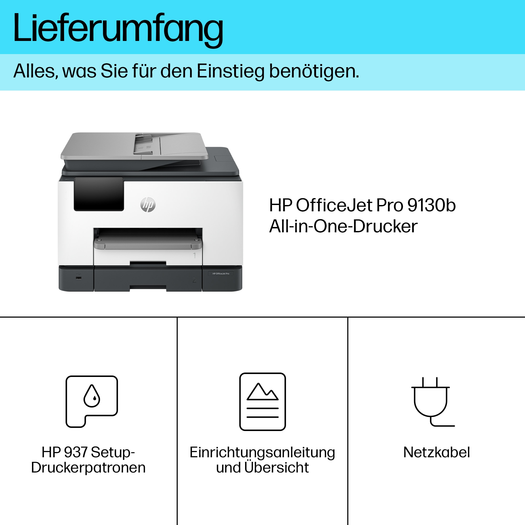 Nahaufnahme des Touchscreen-Displays eines HP OfficeJet Pro Druckers.