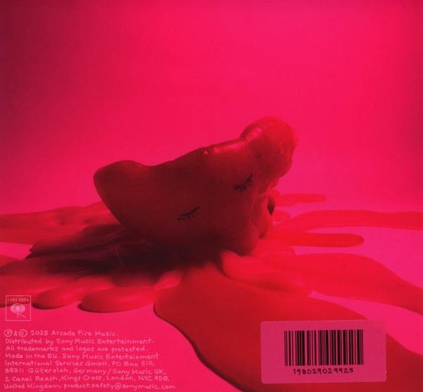 Pochette d'album : Une bougie en forme de cœur qui fond sur un fond rose. Le texte est en bas.