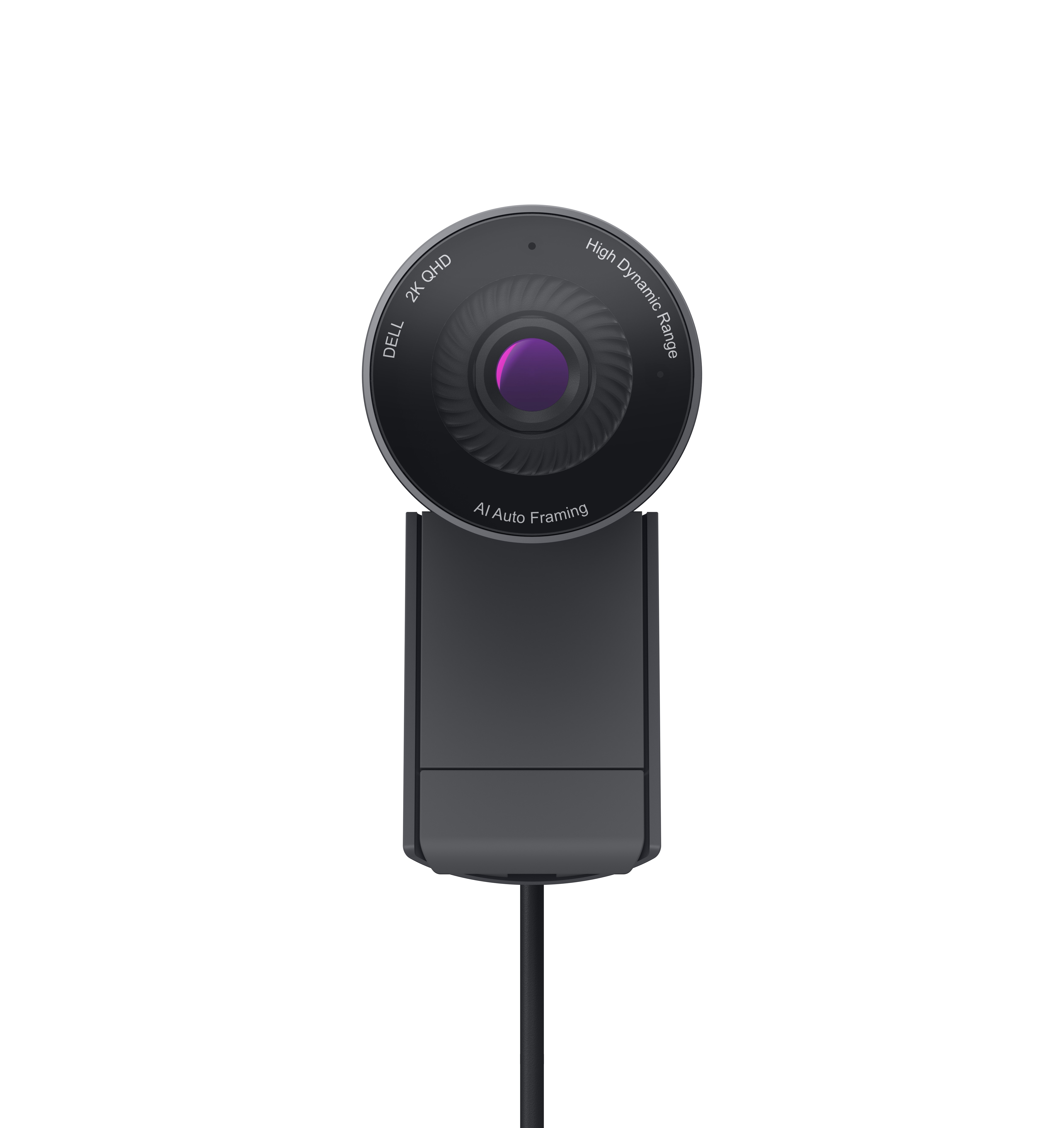 Dell-Webcam. Vorderansicht auf weißem Hintergrund.