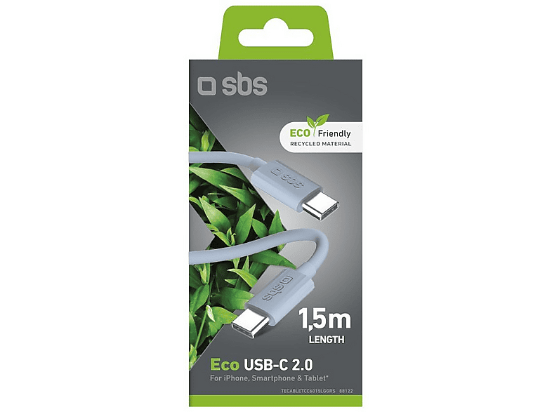 Kabel USB typ C SBS TECABLETCC6015WGRS 1,5M 60 W Niebieski – zdjęcie 3