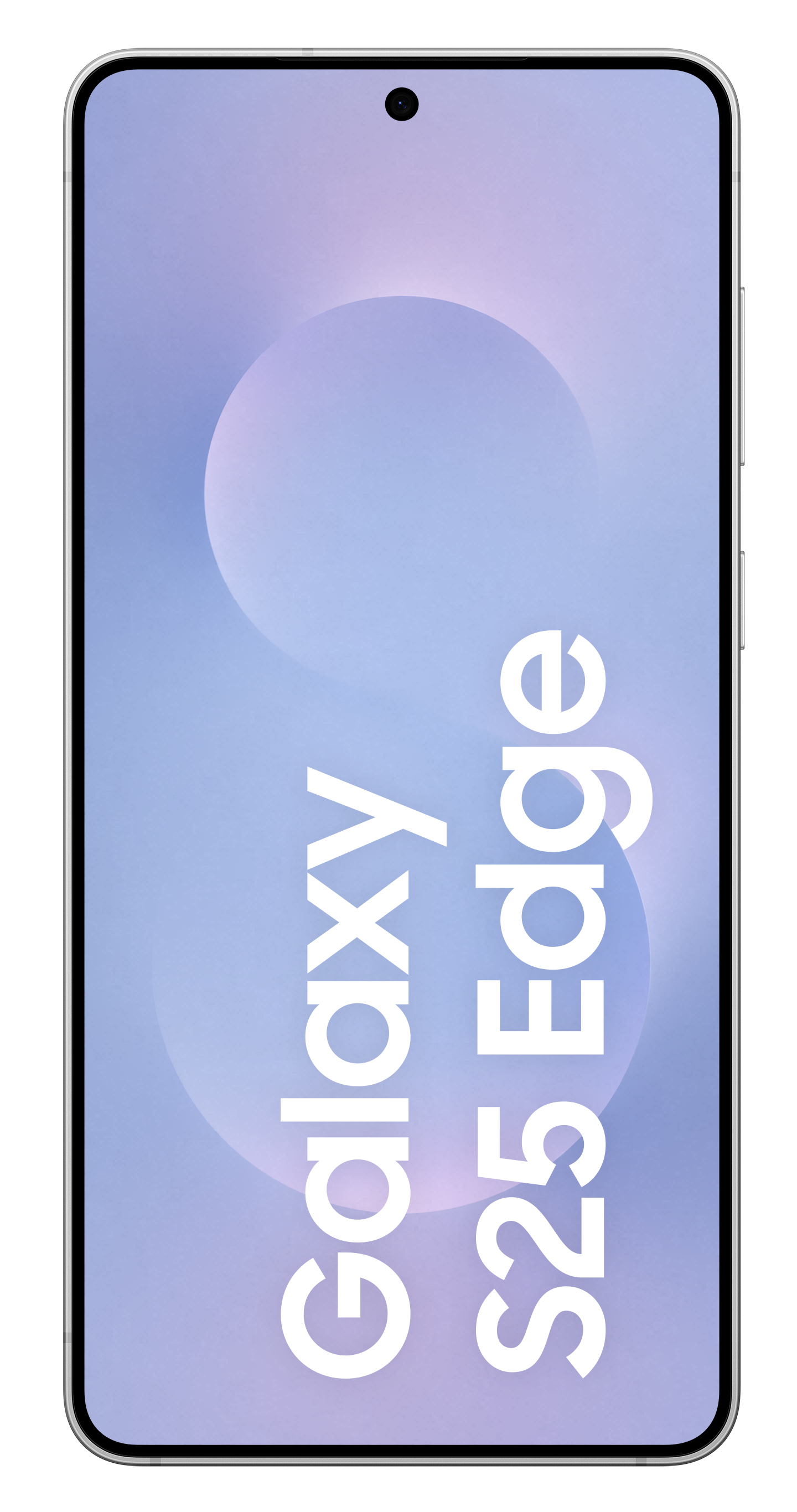 Widok z przodu niebieskiego telefonu Samsung Galaxy S25 Edge.