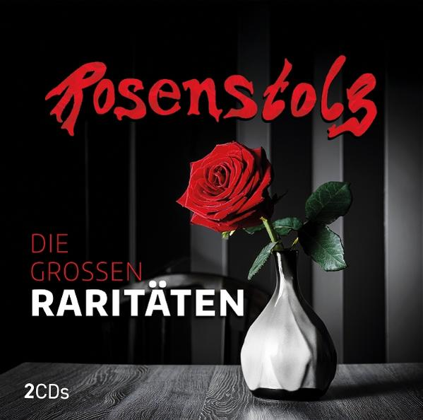 Albumcover: Rote Rose in einer Vase. Text: Die Grossen Raritäten, Rosenstolz.