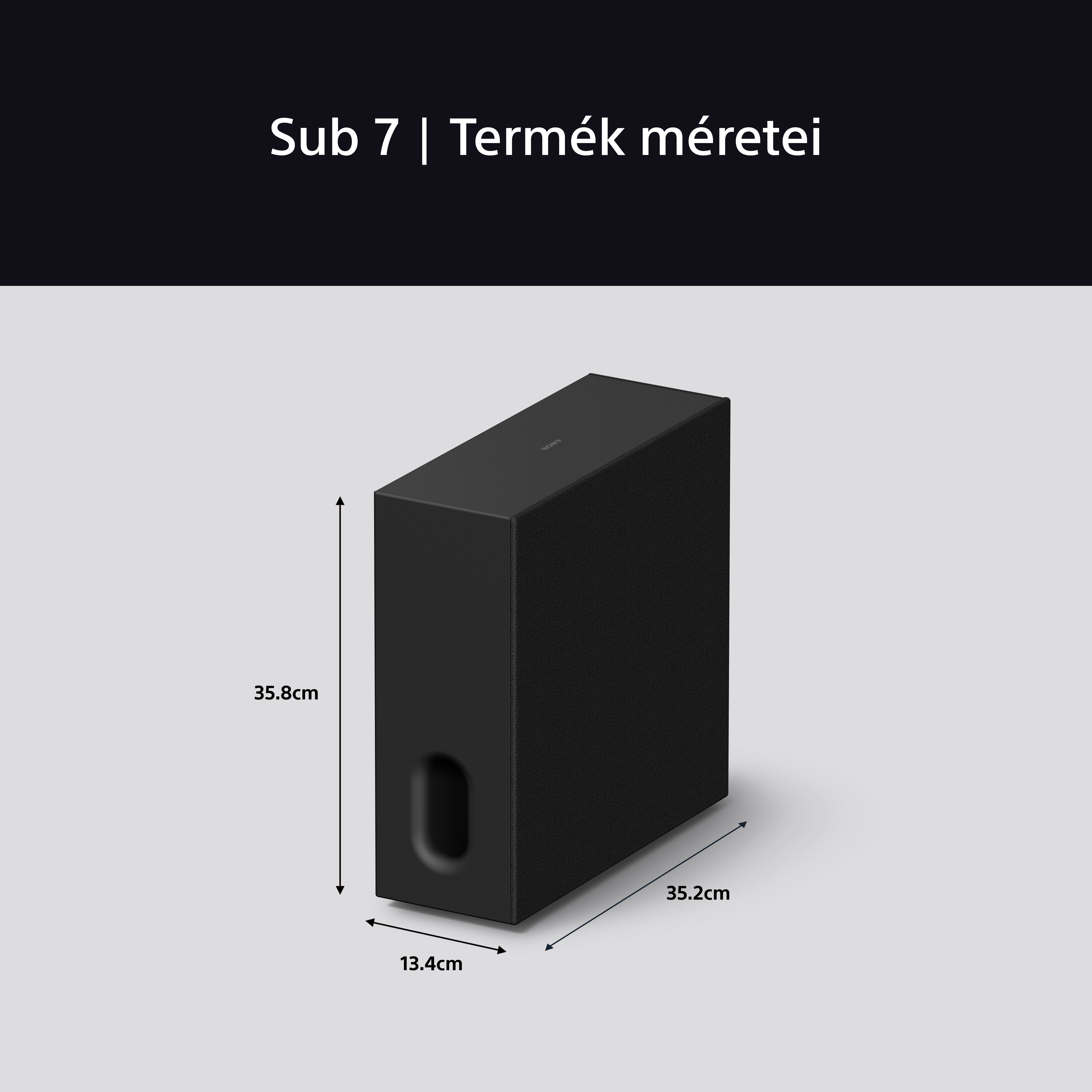 Egy fekete mélynyomó, melynek méretei centiméterben vannak megadva: 35,8 x 35,2 x 13,4.