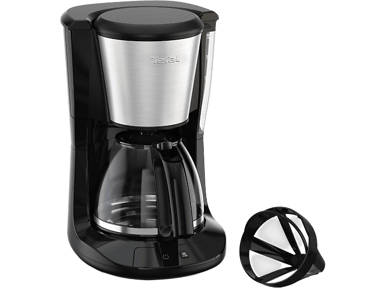 Tefal CM5S1D Subito 5 Filterkaffeemaschine Edelstahl, Schwarz