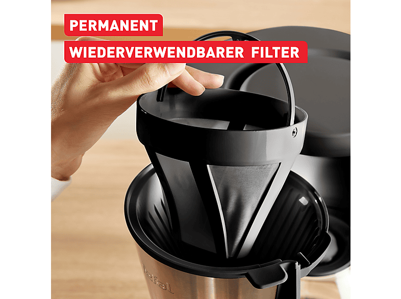 Tefal CM5S1D Subito 5 Filterkaffeemaschine Edelstahl, Schwarz — Foto 3 von 5