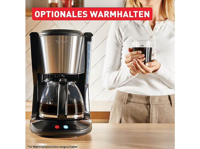 Tefal CM5S1D Subito 5 Filterkaffeemaschine Edelstahl, Schwarz — Foto 4 von 5