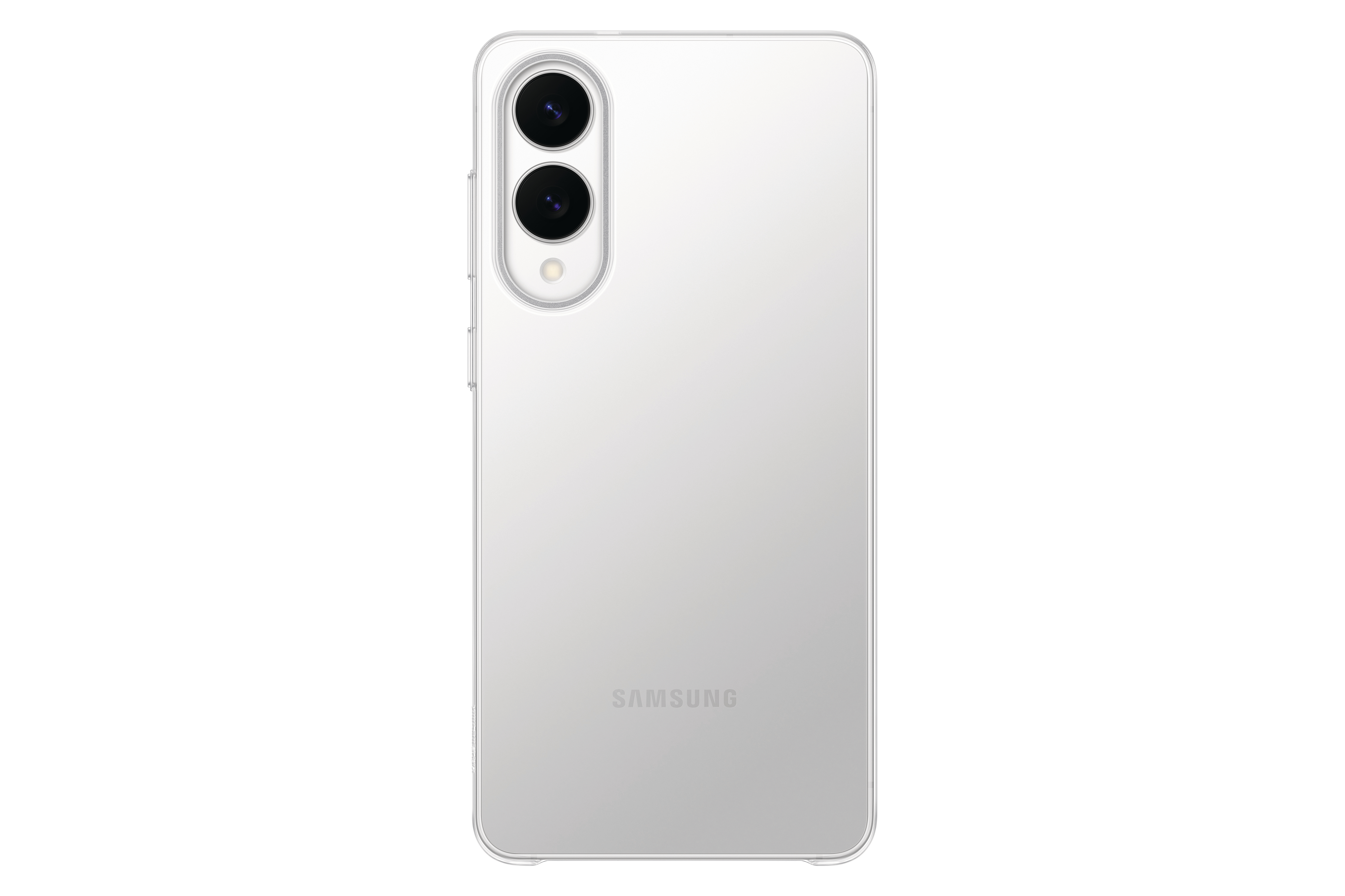 Telefon in Hülle, rosa Hintergrund auf dem Bildschirm.
