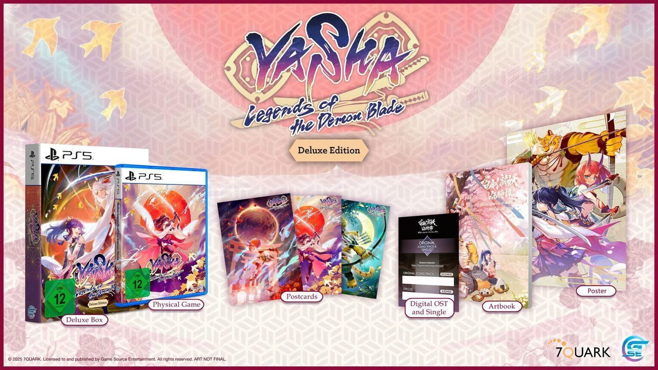 Deluxe-Edition-Spielset mit Spielhülle, Postkarten, Artbook, OST und einem Poster.