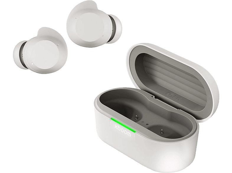 Auriculares True Wireless - LG BUDS, 30 h, Resistencia al agua IPX4, Cancelación de ruido, Blanco