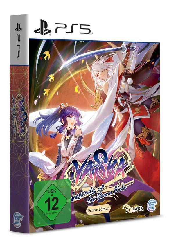 PS5-Spielbox. Anime-Kunst mit zwei Charakteren. Der Titel lautet 'Yasha: Legends of the Demon Blade'.