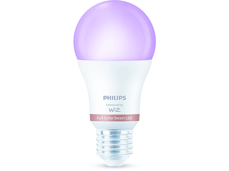 Bombilla inteligente - WiZ PHI WFB 60W A60 E27 822-65 RGB 2PF/6, Control inalámbrico, Luz blanca y suave regulable, Blanco