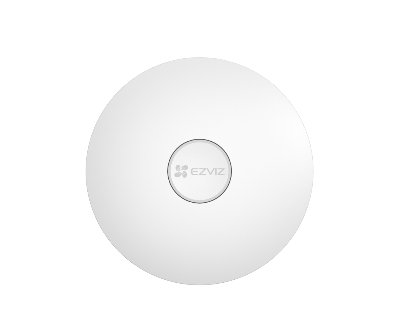 Ein weißes, rundes EZVIZ-Gerät mit dem EZVIZ-Logo in der Mitte.