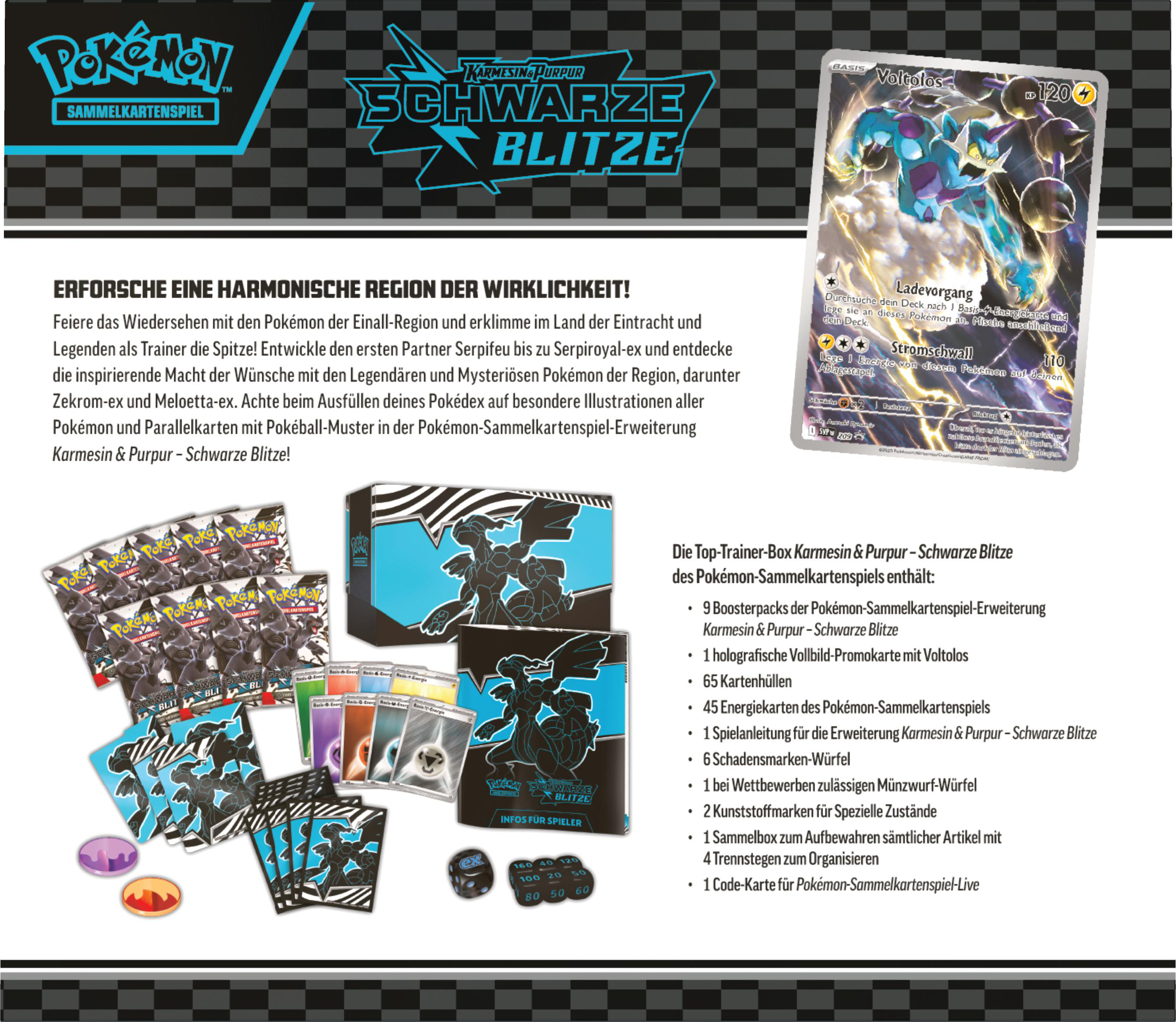 Pokemon Top Trainer Box mit Zekrom auf der Seite.
