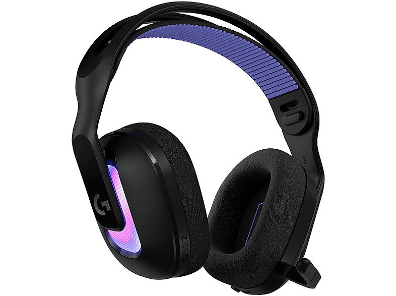LOGITECH G G522 Lightspeed, extrem leichtes kabelloses Gaming Headset, Bluetooth, DTX, 280g, Lightsync RGB, Schwarz; RGB Gaming Headset