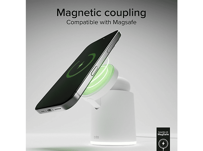 Ładowarka indukcyjna SBS 2w1 15W Biały MagSafe – zdjęcie 2