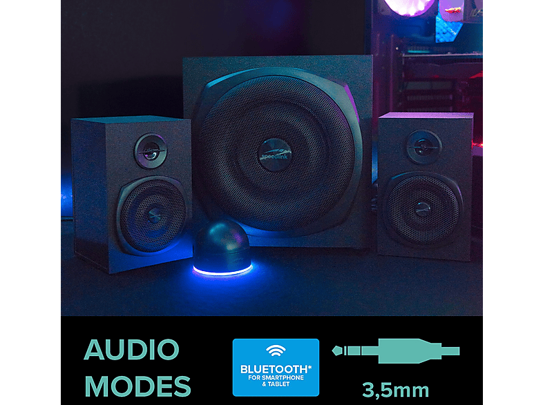 Thumbnail - SPEEDLINK GRAVITY LT 2.1 Subwoofer System Lautsprecher, Schwarz