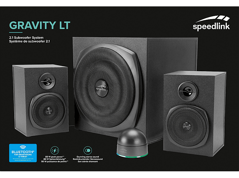 Thumbnail - SPEEDLINK GRAVITY LT 2.1 Subwoofer System Lautsprecher, Schwarz