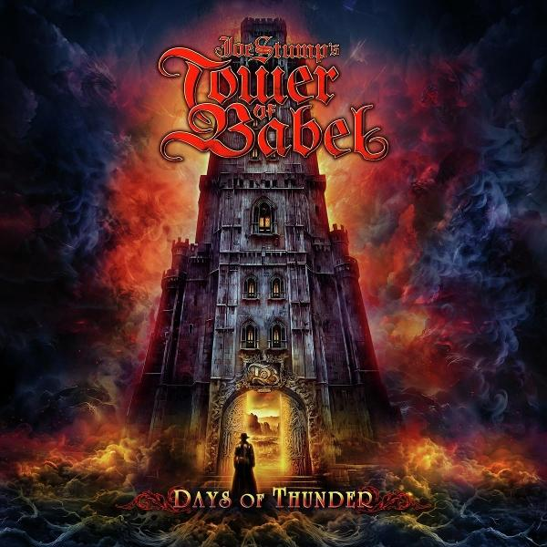 Albumcover mit einem hohen Turm in Flammen, mit einer Figur im Vordergrund.