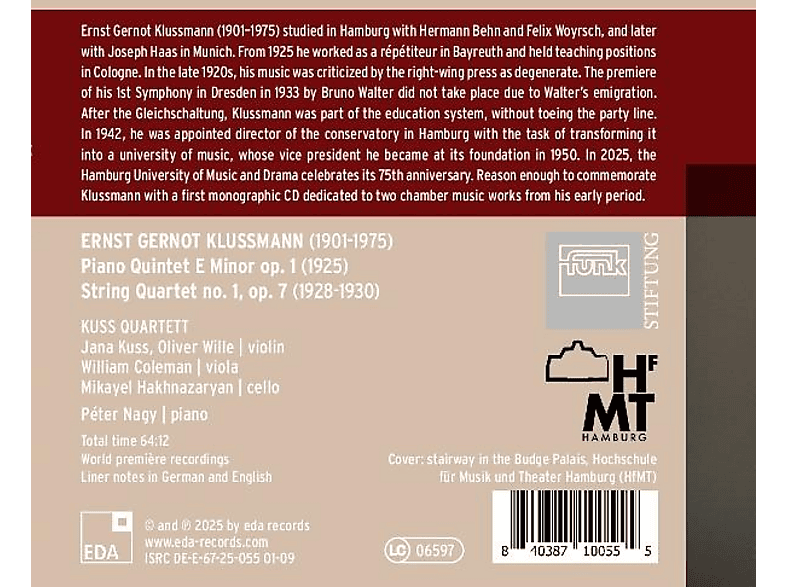 Thumbnail - Péter Kuss Quartet/nagy - Klavierquintett e-Moll op. 1 / Streichquartett Nr. 7 (CD)