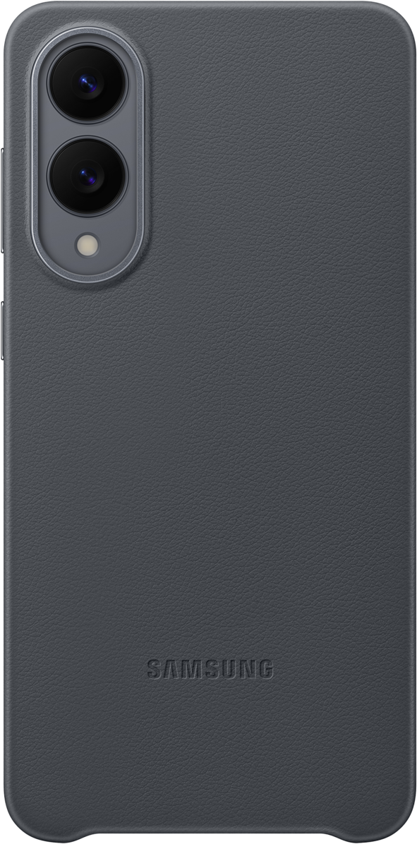 Dunkelgraue Handyhülle mit Dual-Kameraobjektiv und Samsung-Logo.