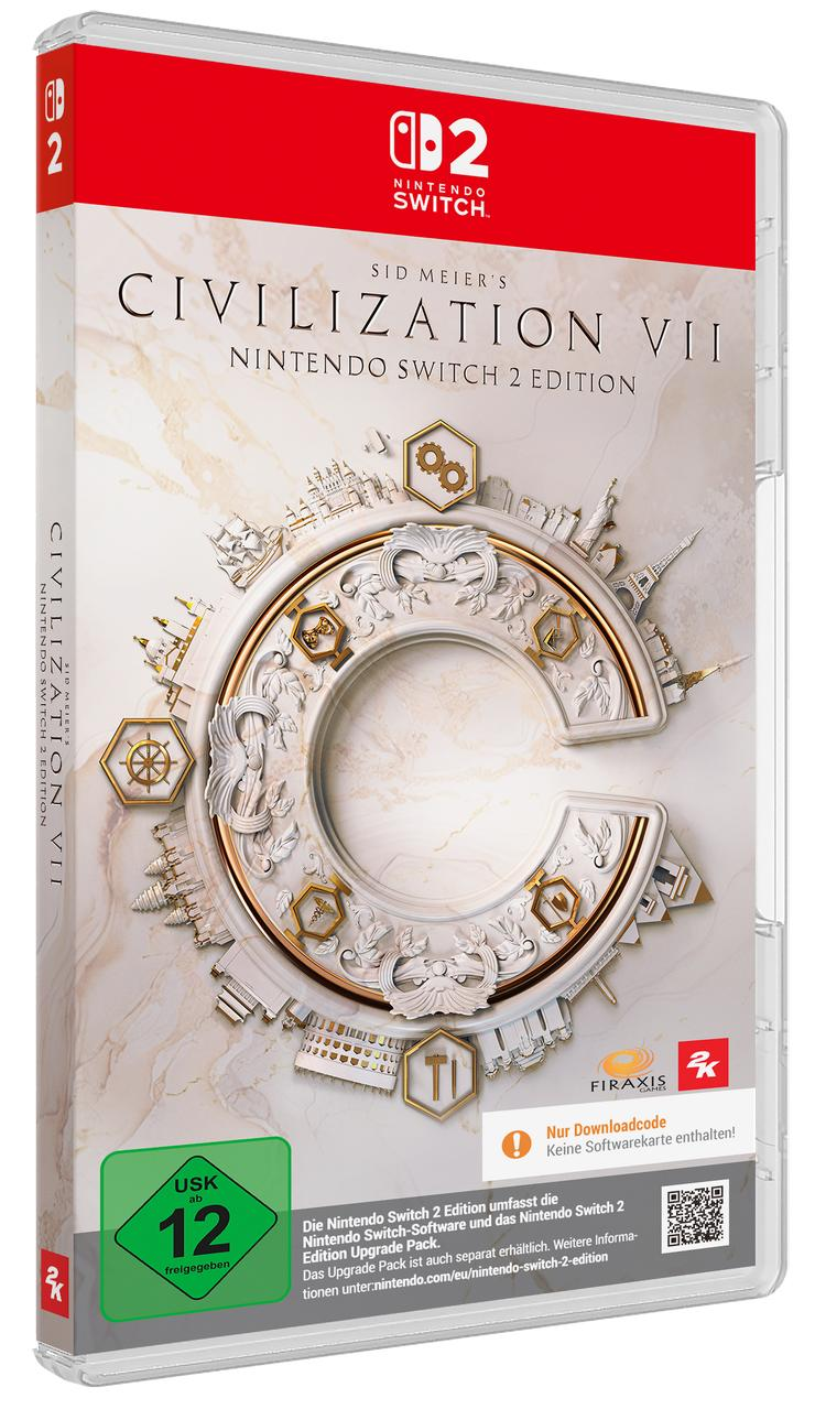 Nintendo Switch-Spielhülle für 'Civilization VII' mit Gold- und Weißdesign, Spielelogo und USK-Siegel.