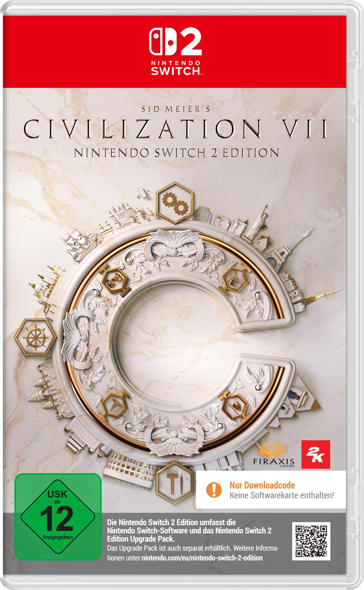 Nintendo Switch Spielhülle für 'Civilization VII', mit weißem und goldenem Design. Das Logo ist in der Mitte.