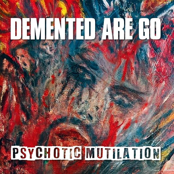 Albumcover: Abstrakte rote, blaue und weiße Kunst, Bandname, Albumtitel, fetter Text.