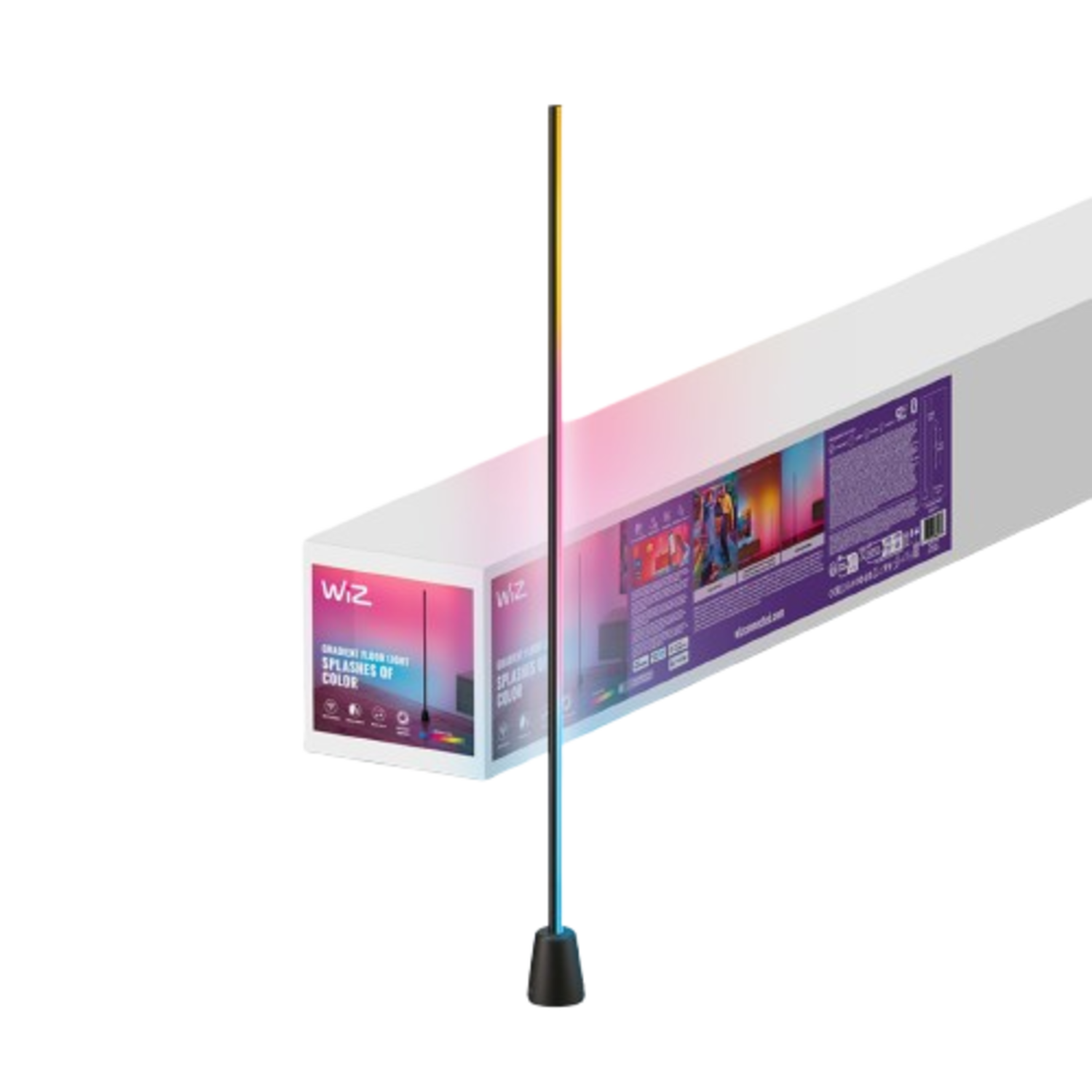 Wiz Gradient Floor Light - Entertainment Rgbic Meerdere Kleuren Tegelijk Eenvoudige Installatie 140 Cm Slimme Binnenarmatuur Meerkleurig