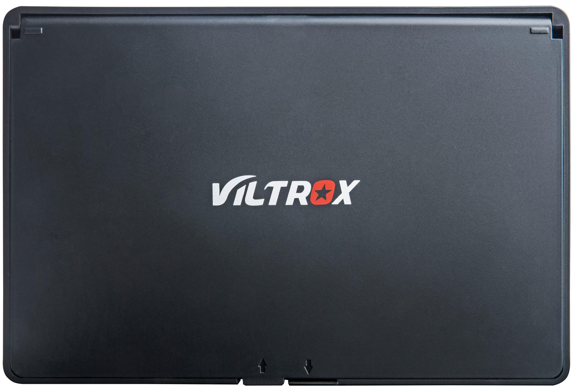 Dos du moniteur Viltrox noir. Logo Viltrox sur le couvercle. Nom du modèle non visible.