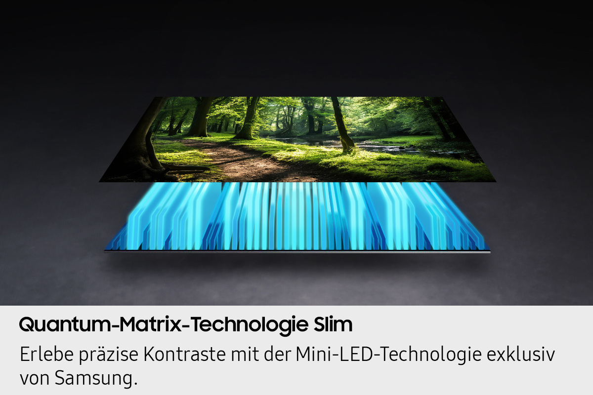 Schermo TV con scena forestale, con effetto luce blu.