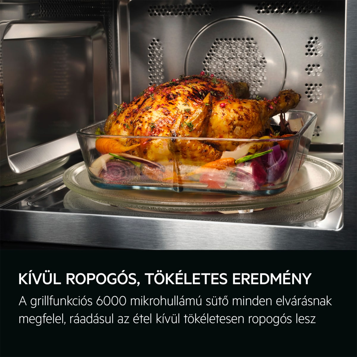 Mikrohullámú sütő vezérlőpanelje digitális kijelzővel és gombokkal, piros háttérrel.