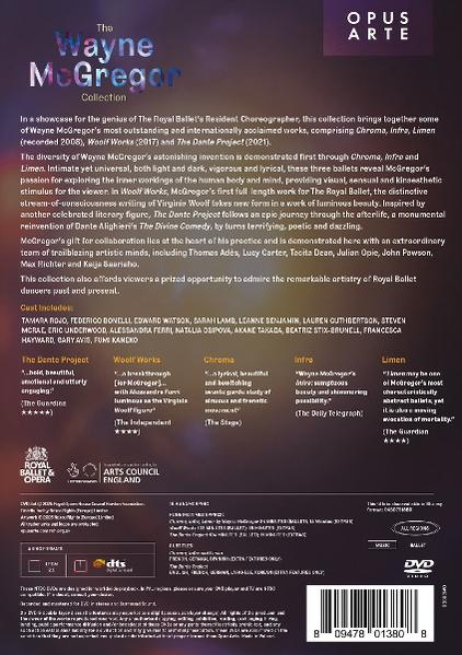 DVD-Rückseite für "The Wayne McGregor Collection" mit Text und Bildern.