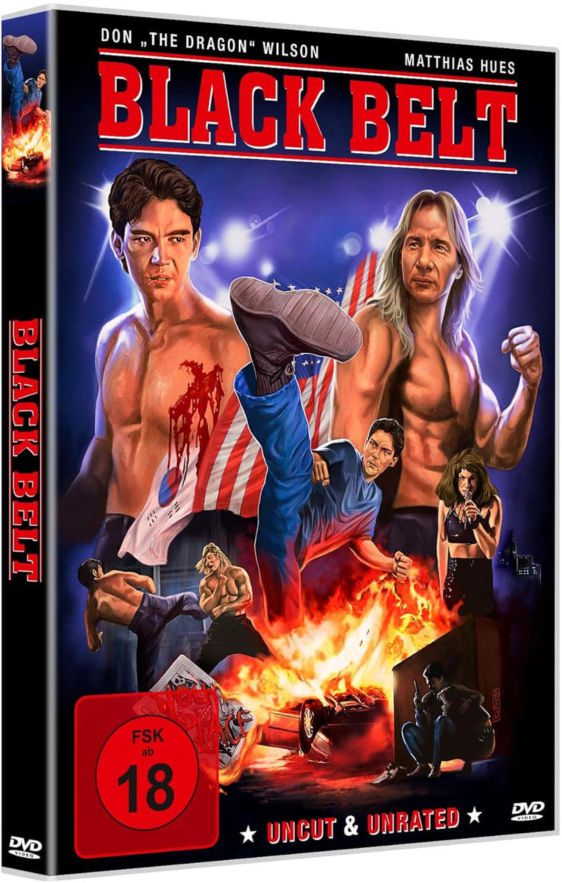 Black Belt DVD-Cover: Action-Szene, Leute kämpfen, mit Don 'The Dragon' Wilson.
