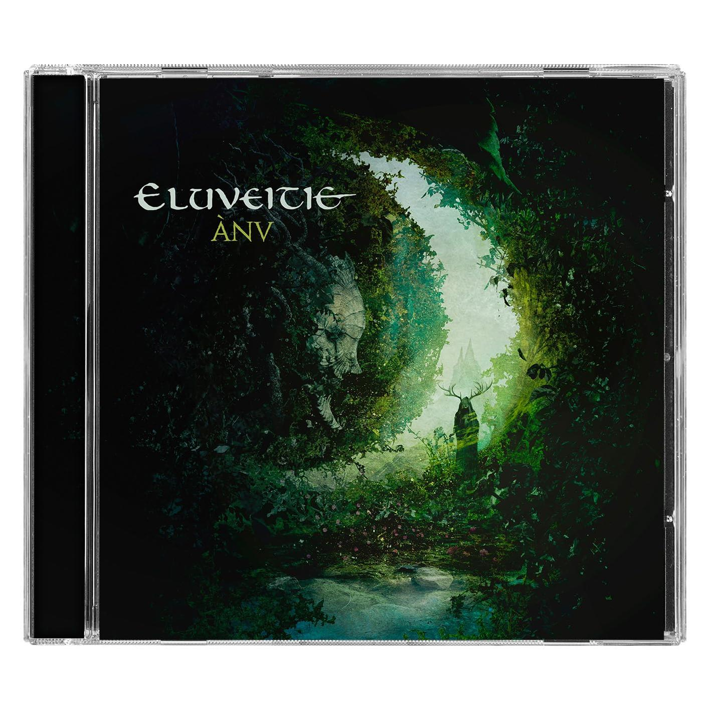 Eluveitie Albumcover. Dunkle Waldszene mit Hirsch, grün und schwarz. Albumtitel oben.