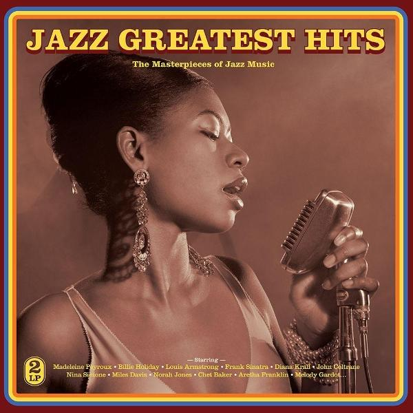 Albumcover. Frau mit Ohrringen und Mikrofon. Titel: Jazz Greatest Hits.