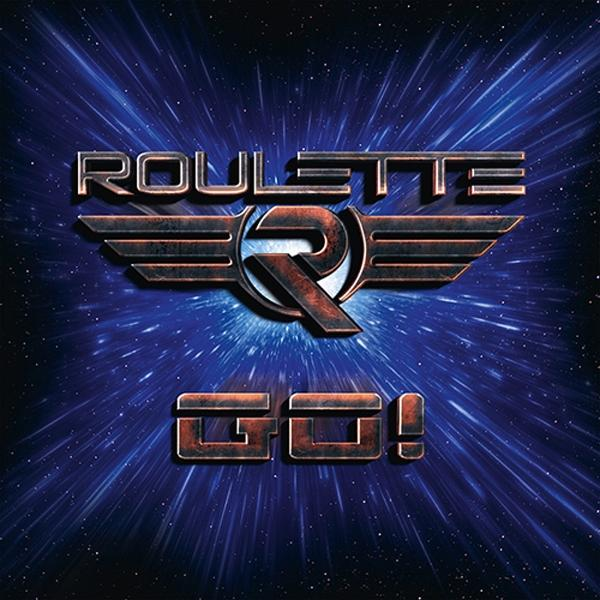 Albumcover mit einem Logo und den Worten Roulette Go. Blauer Hintergrund mit sternförmigen Formen.