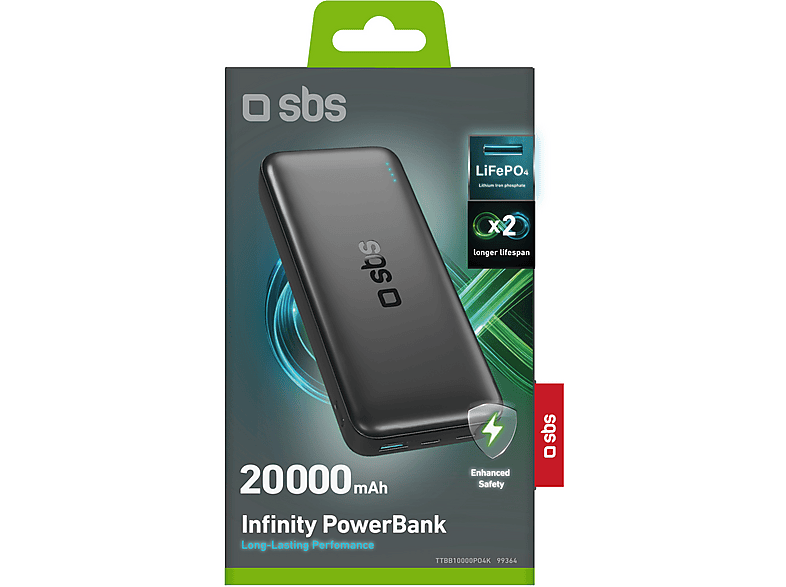Powerbank SBS Infinity 20000 mAh 10W Czarny – zdjęcie 3