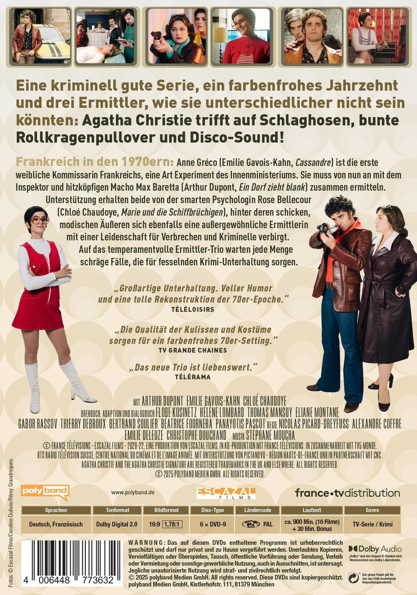 Ein DVD-Cover mit einem Filmplakat mit Leuten im Retro-Stil.