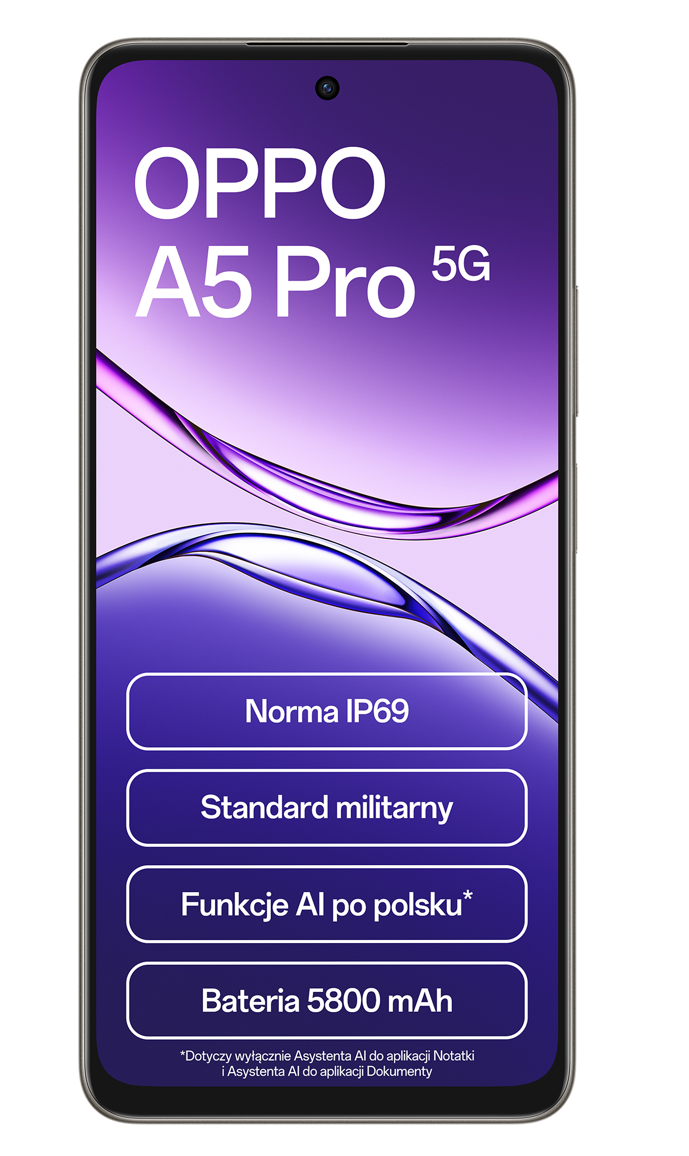 Ekran OPPO A5 Pro 5G z IP69, baterią 5800 mAh itp.