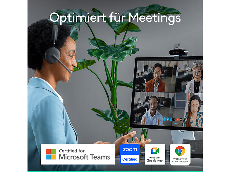 LOGITECH Brio 4K Webcam für Videokonferenzen und Streaming, USB, Hellgrau — Foto 5 von 5