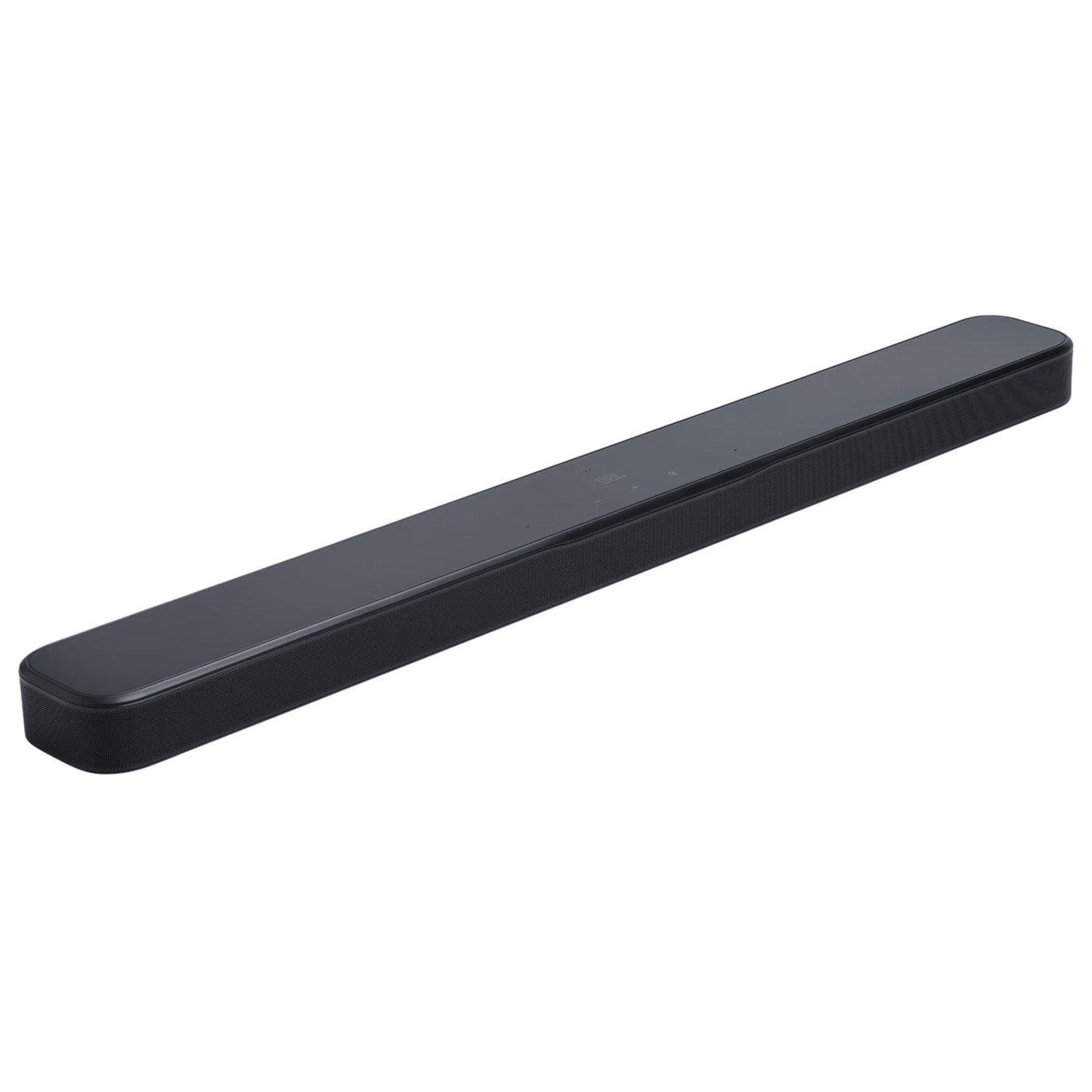 Barre de son noire sur fond blanc. L'appareil est rectangulaire et horizontal.