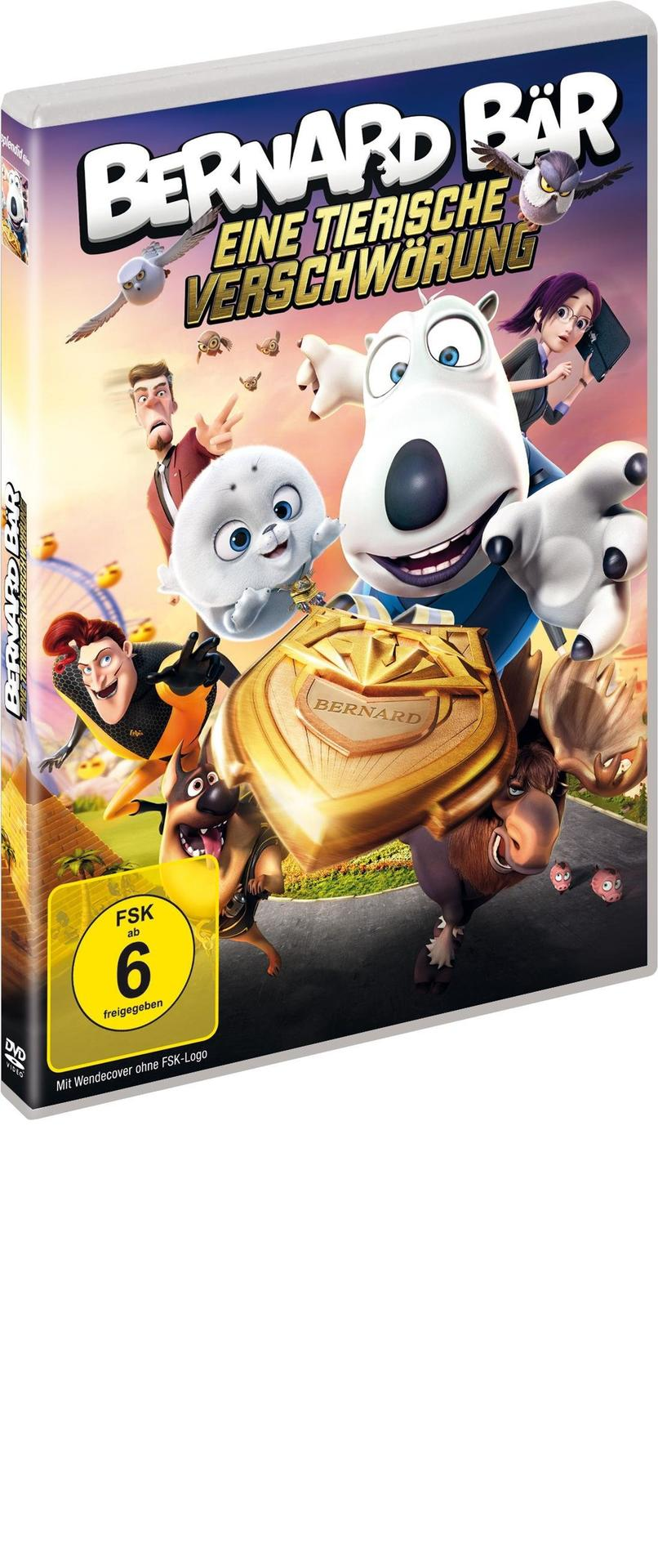 DVD-Cover, 'Bernard Bär'. Zeichentrickfilm mit Tieren, Bär und Riesenrad.