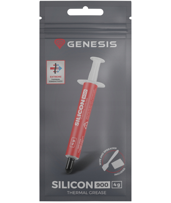 Pasta termoprzewodząca w opakowaniu. Zawiera tubę, szpatułkę i charakteryzuje się ekstremalną przewodnością cieplną.
