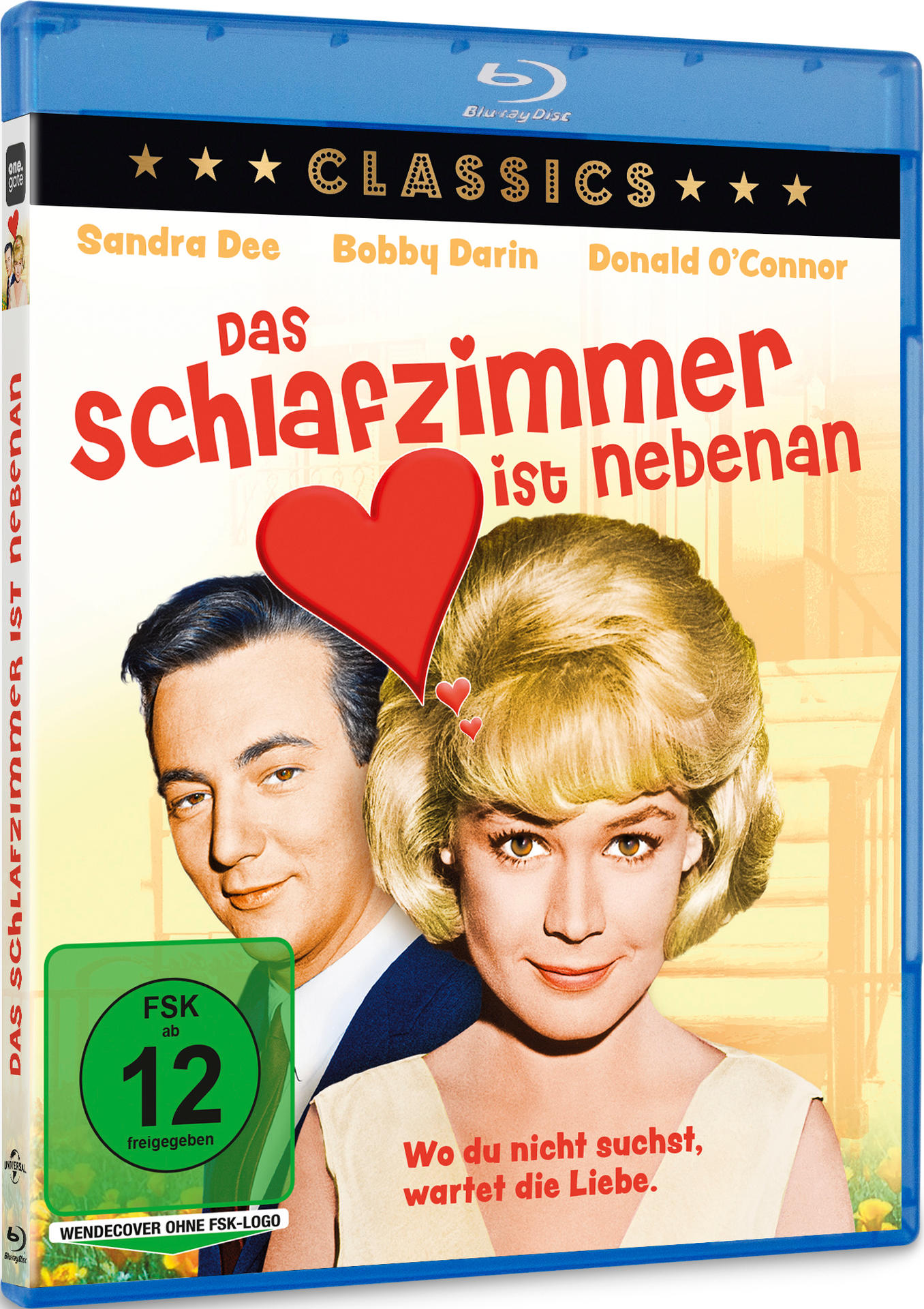 Blu-ray-Cover. Ein Paar lächelt, ein rotes Herz schwebt über ihnen. Deutscher Text.