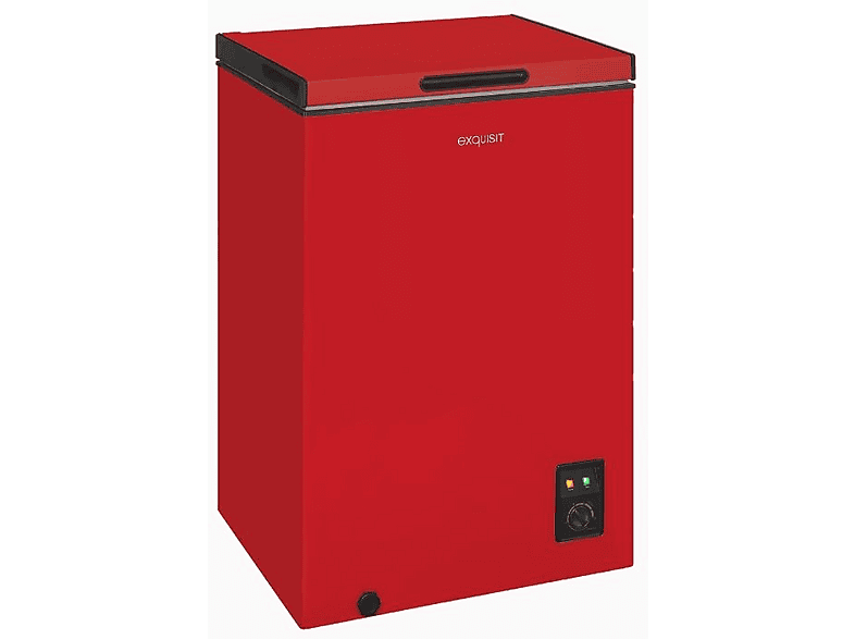 Exquisit GT100-050E Gefriertruhe (E, 99 l, 835 mm hoch, Rot)