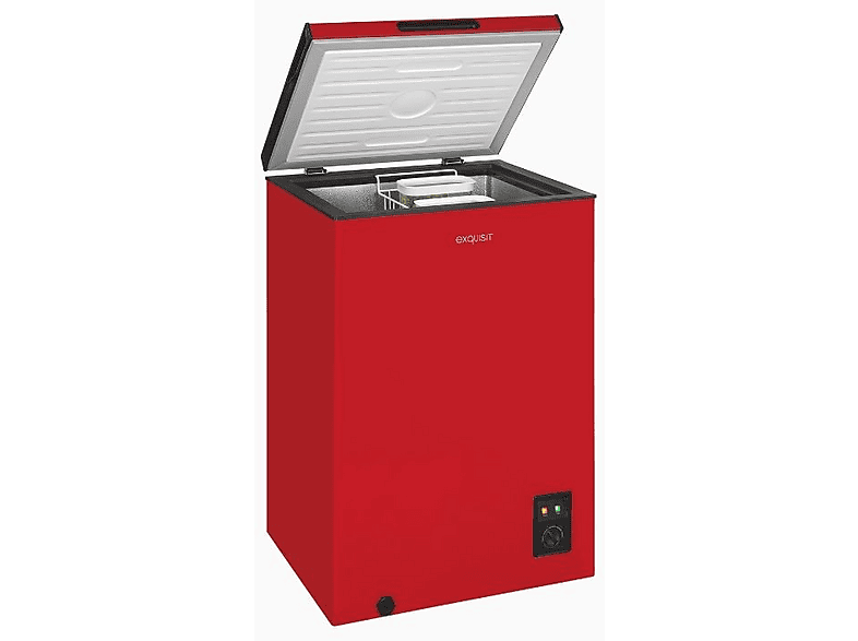 Exquisit GT100-050E Gefriertruhe (E, 99 l, 835 mm hoch, Rot) — Foto 3 von 3